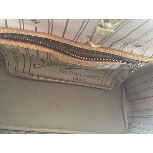 Authentic Louis Vuitton Neverfull PM Monogram Tote Shoulder Bag LV Brown Tan - Picture 6 of 10